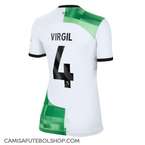 Camisa de time de futebol Liverpool Virgil van Dijk #4 Replicas 2º Equipamento Feminina 2023-24 Manga Curta